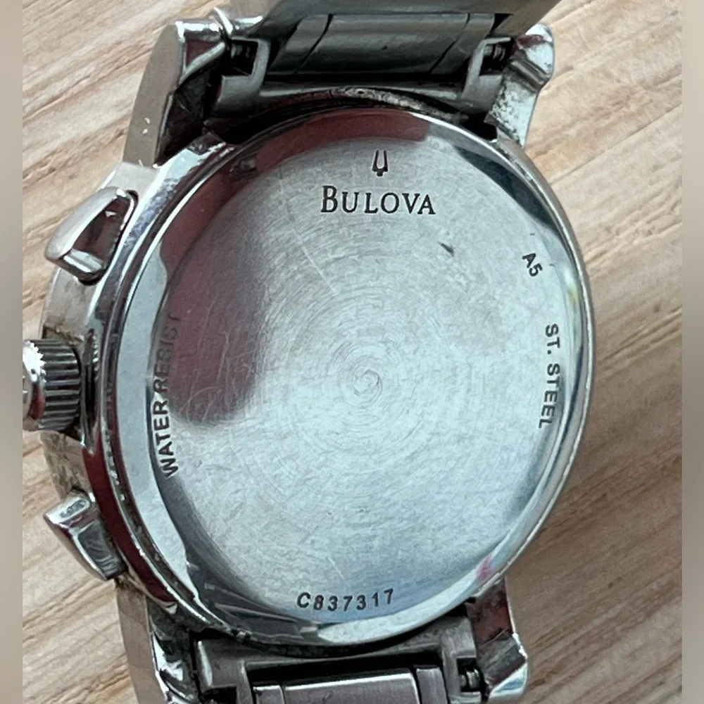Bulova Diamond Chronograph Ladies Watch Mother of Pearl Dial Stainless Bracelet